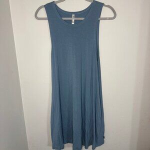 RVCA Swing Shift Dress Soft Knit Sleeveless Swing Dress Pockets Blue Size S